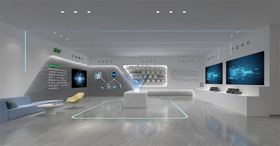 3000㎡深圳韻騰激光廠房，展廳，辦公室設(shè)計裝修